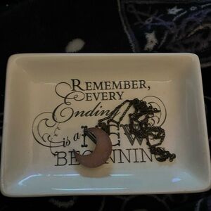 Pink crescent moon necklace